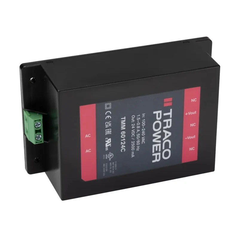 TRACOPOWER Switching Power Supply 24V DC 60W, 85-264V AC Input, Chassis Mount TMM 60124C