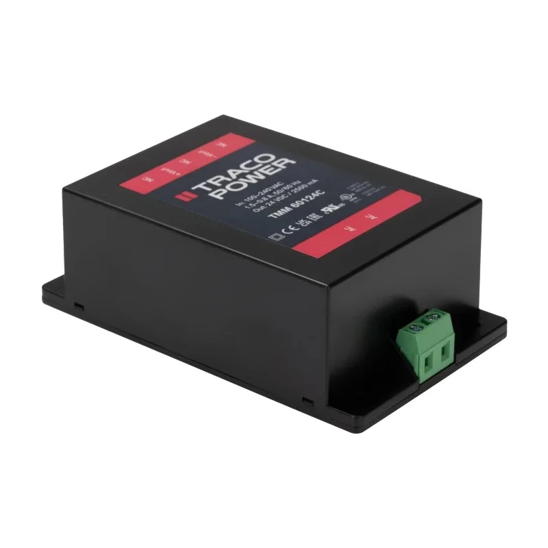 TRACOPOWER Switching Power Supply 24V DC 60W, 85-264V AC Input, Chassis Mount TMM 60124C