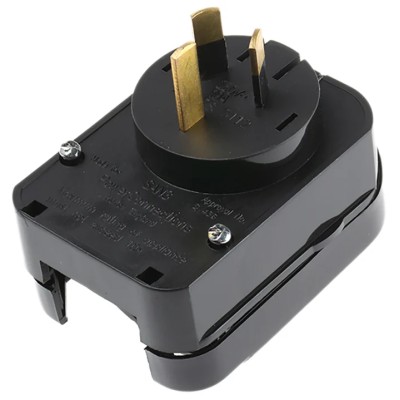 PowerConnections Mains Connector Converter Plug 10A 250V Europe to Australia SAN3-BK-NR