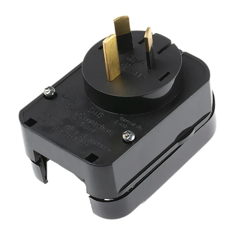 PowerConnections Mains Connector Converter Plug 10A 250V Europe to Australia SAN3-BK-NR