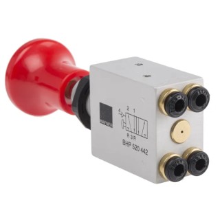 RS PRO Push Pull Pneumatic Manual Control Valve Push-in 4 mm 4/2 Function Red Button III B 16 bar 300L/min 784-0072