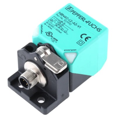 Pepperl + Fuchs Block Inductive Proximity Sensor M12 Thread Size Non-Flush Mount PNP Output 30 V dc 200mA 40 NBN40-L2-A2-V1
