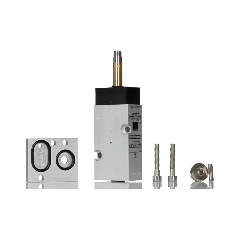 RS PRO Pneumatic Solenoid Valve 5/2 Solenoid/Spring G 1/4 Aluminium Body NAMUR Mount 12/24V DC, 110/230V AC 3W 784-0044