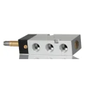 RS PRO Pneumatic Solenoid Valve 5/2 Solenoid/Spring G 1/4 Aluminium Body NAMUR Mount 12/24V DC, 110/230V AC 3W 784-0044