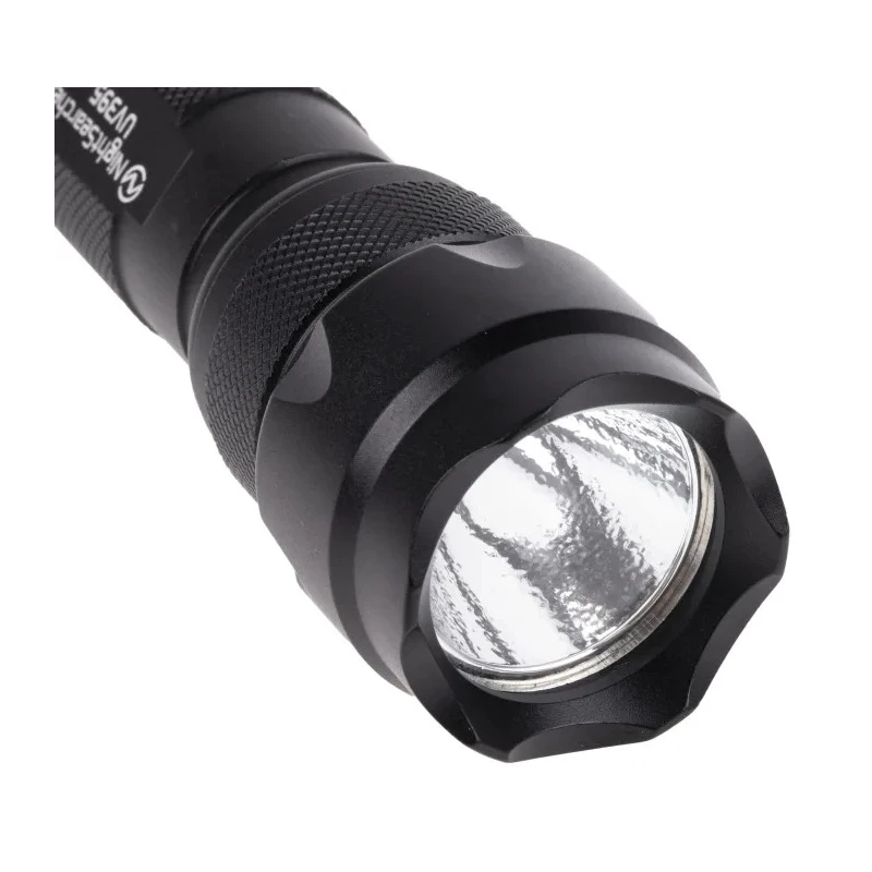 Nightsearcher UV LED Tactical Torch Black Aluminium Casing 2 x CR123A Batteries NSUVLED395