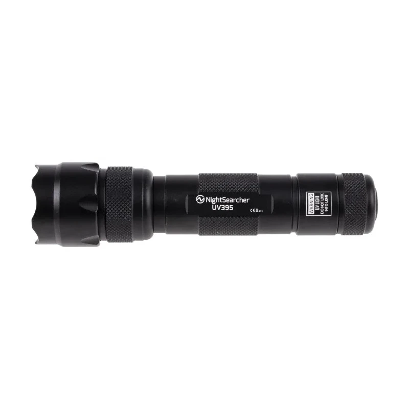 Nightsearcher UV LED Tactical Torch Black Aluminium Casing 2 x CR123A Batteries NSUVLED395