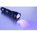 Nightsearcher UV LED Tactical Torch Black Aluminium Casing 2 x CR123A Batteries NSUVLED395