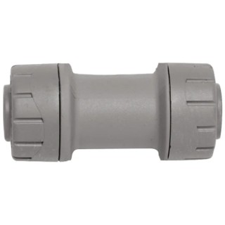 Polyplumb Plastic Pipe Fitting Straight Push Fit Coupler 15 mm PB015-10RS