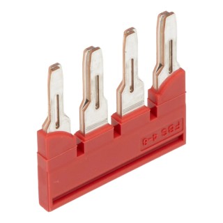 Phoenix Contact Plug-In Bridge for DIN Rail Terminal Blocks, Red, Copper, 8.2mm Pitch, 41A Load Current FBS4-8