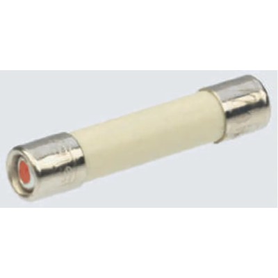 SIBA Ceramic Cartridge Fuse, 200mA Current Rating, 5 x 20 mm Size, Time Delay, 250V AC, Model 70-007-65/0.2A