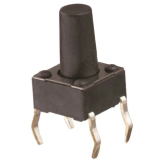 Wurth Elektronik Black Tactile Switch SPST 50mA 12V DC Through Hole 1.6 mm Actuator 430186050716