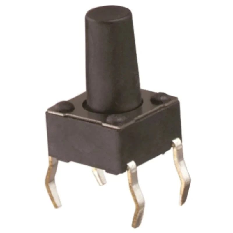 Wurth Elektronik Black Tactile Switch SPST 50mA 12V DC Through Hole 1.6 mm Actuator 430186050716