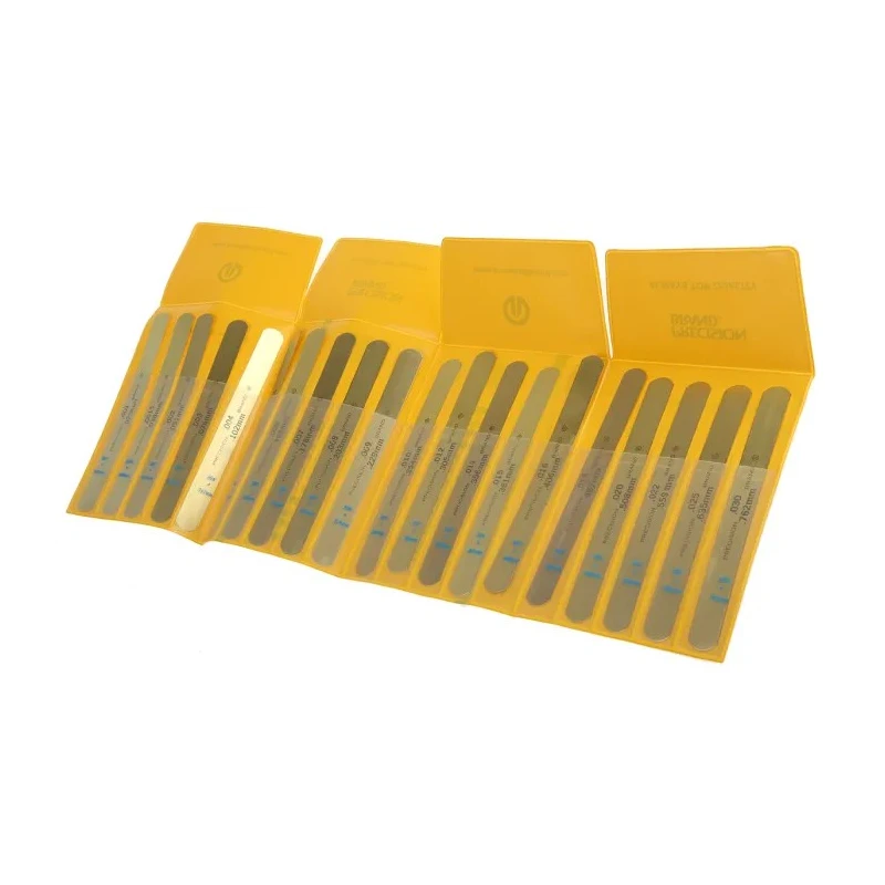 RS PRO Brass Feeler Gauge Set with 20 Brass Blades, Thickness 0.03 in, Metric and Inch Measures 785-7831