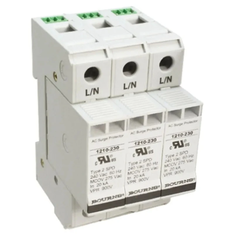 Bourns Surge Arrester 415V AC Maximum Voltage 100 kA Maximum Surge Current 3 Pole Protector 1210-3S-230