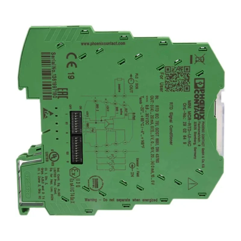 Phoenix Contact 3RS7025 Series Signal Conditioner, RTD Input, Current/Voltage Output, 30V DC Voltage, 9.6 V DC 2902849