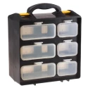 RS PRO 12 Cell Black Polypropylene Compartment Box 340 mm x 278 mm x 145 mm 784-6058