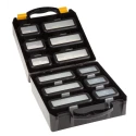RS PRO 12 Cell Black Polypropylene Compartment Box 340 mm x 278 mm x 145 mm 784-6058