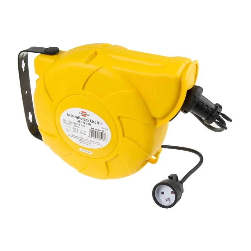 brennenstuhl 9 m Cable Reel 1 Socket Type E French, 230V, 16A Automatic Rewind 1241024300