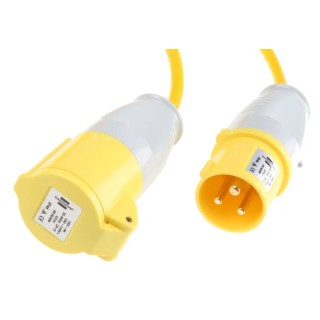 brennenstuhl 14 m 1 Socket BS4343/EN60309 110V-16A Extension Lead Kit, Yellow, IP44, Polyvinyl Chloride Jacket 1666463