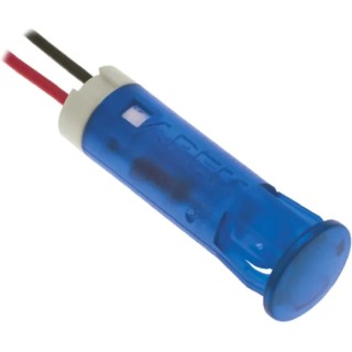 APEM Blue Panel Mount LED Indicator 8 mm Mount Hole, FASTON Terminal, 12V dc QS83XXB12