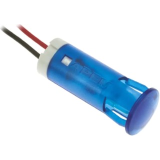 APEM Blue Panel Mount Indicator, 110V AC, 6mA Current, Lead Wire Termination QS103XXHB110