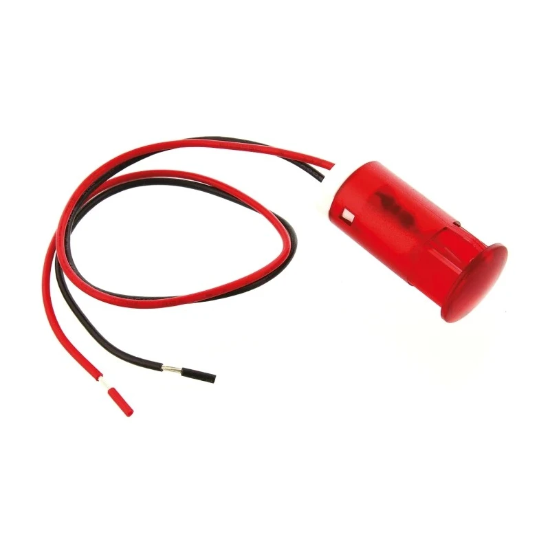 APEM Red Panel Mount Indicator 220V AC, 3mA Lead Wire Termination QS123XXHR220
