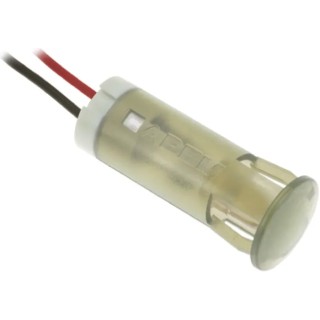 APEM White Panel Mount Indicator Voltage 220V AC Current 3mA Lead Wire Termination QS123XXHW220