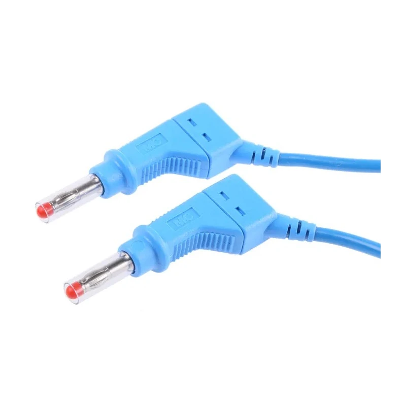 Staubli Connector Test Lead 32A, 600V Blue Silicone Insulated 2 m Lead Length 66.9408-200-23