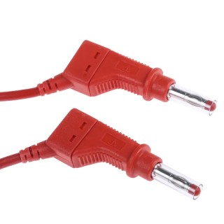Staubli Connector Test Lead 32A, 600V, Red, 2 m Lead Length 66.9407-200-22