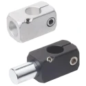 RS PRO Connecting Clamp for M6 Thread, Aluminium, Round Tube Size 15 mm, Length 43.5mm 786-6116