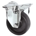 Tente Fixed Castor with 80 mm Elastic Wheel, 100 kg Load Capacity, Polyamide Hub, Ball Bearing Hub 8478BOG080P62