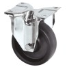 Tente Fixed Castor with 80 mm Elastic Wheel, 100 kg Load Capacity, Polyamide Hub, Ball Bearing Hub 8478BOG080P62
