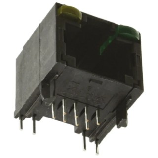 TE Connectivity 5406533 Series RJ45 Connector Female Through Hole Cat5 Shielded Right Angle 1 Port 8 Way RJ45
