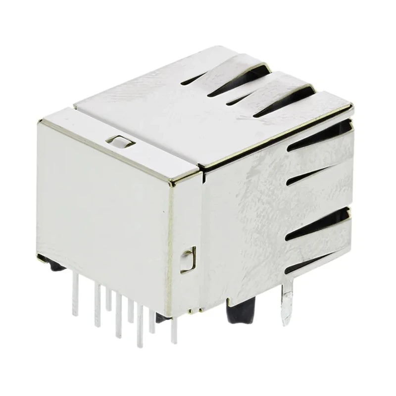 TE Connectivity CGS SP Series RJ45 Connector Female Through Hole Cat5e Shielded Right Angle 1 Port 8 Way RJ45