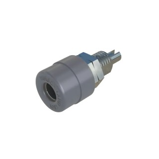 Hirschmann Test & Measurement Grey Female Banana Socket 4 mm Connector Solder Termination 60V dc 32A Tin Plating 930176106
