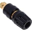 Hirschmann Test & Measurement Black 35A Binding Post with Brass Contacts, Gold Plated, 8 mm Hole Diameter 930103700