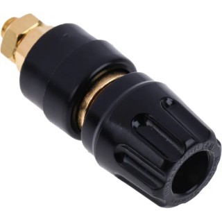 Hirschmann Test & Measurement Black 35A Binding Post with Brass Contacts, Gold Plated, 8 mm Hole Diameter 930103700