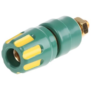 Hirschmann Test & Measurement Yellow Green 35A Binding Post Brass Contacts Gold Plated 8mm Hole Diameter 930103788