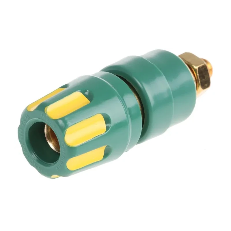 Hirschmann Test & Measurement Yellow Green 35A Binding Post Brass Contacts Gold Plated 8mm Hole Diameter 930103788