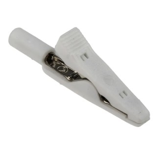 Hirschmann Test & Measurement White Miniature Insulated Crocodile Clip 4mm Jaw Opening 8A Current 930317807