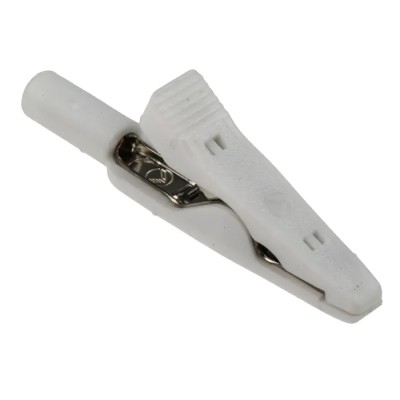 Hirschmann Test & Measurement White Miniature Insulated Crocodile Clip 4mm Jaw Opening 8A Current 930317807