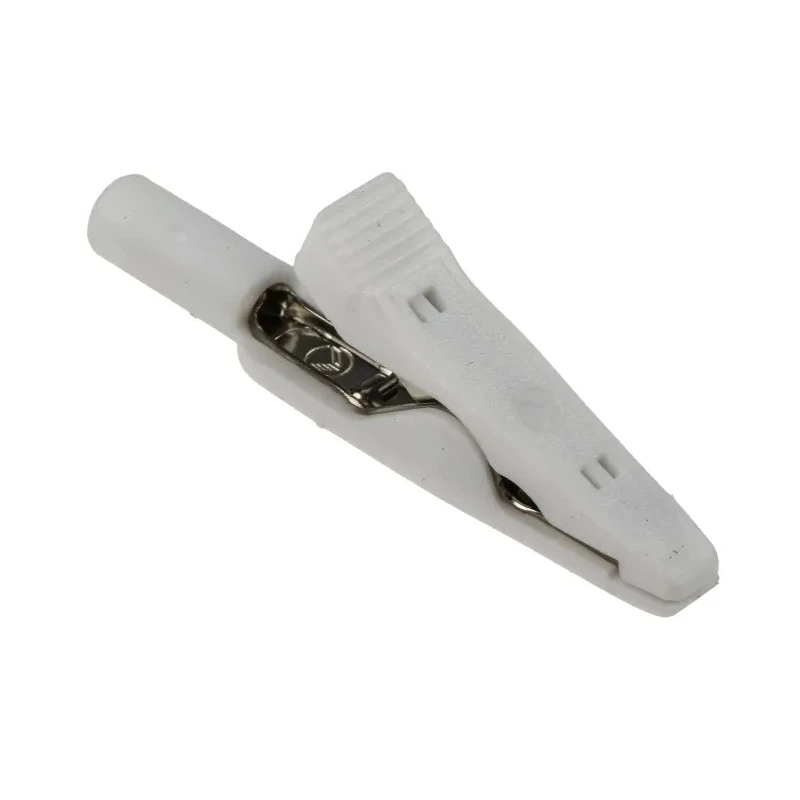 Hirschmann Test & Measurement White Miniature Insulated Crocodile Clip 4mm Jaw Opening 8A Current 930317807