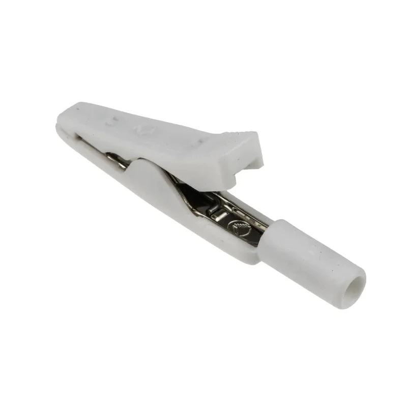 Hirschmann Test & Measurement White Miniature Insulated Crocodile Clip 4mm Jaw Opening 8A Current 930317807