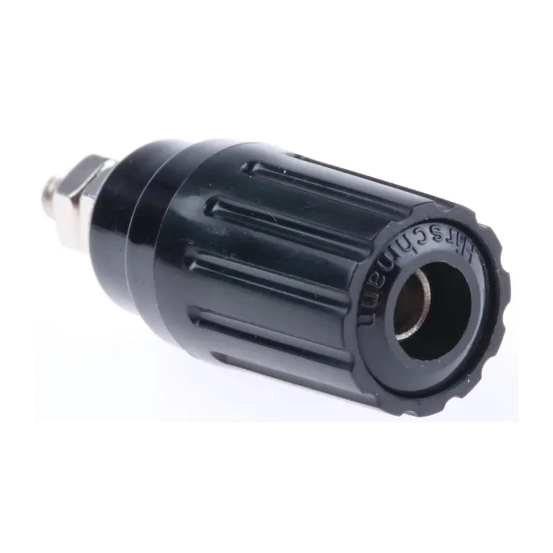 Hirschmann Test & Measurement Black 35A Binding Post with Brass Contacts, Nickel Plated, 2 mm Hole Diameter 930757100