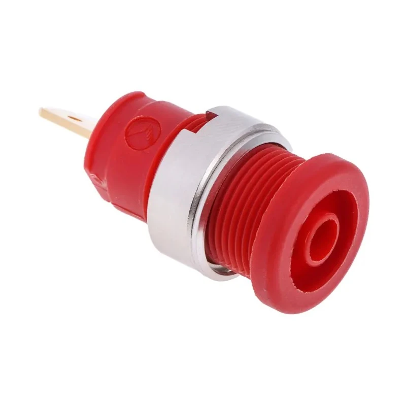 Hirschmann Test & Measurement Red Female Banana Socket 4 mm Connector Tab Termination 1000 V ac/dc 25A Gold 972355101