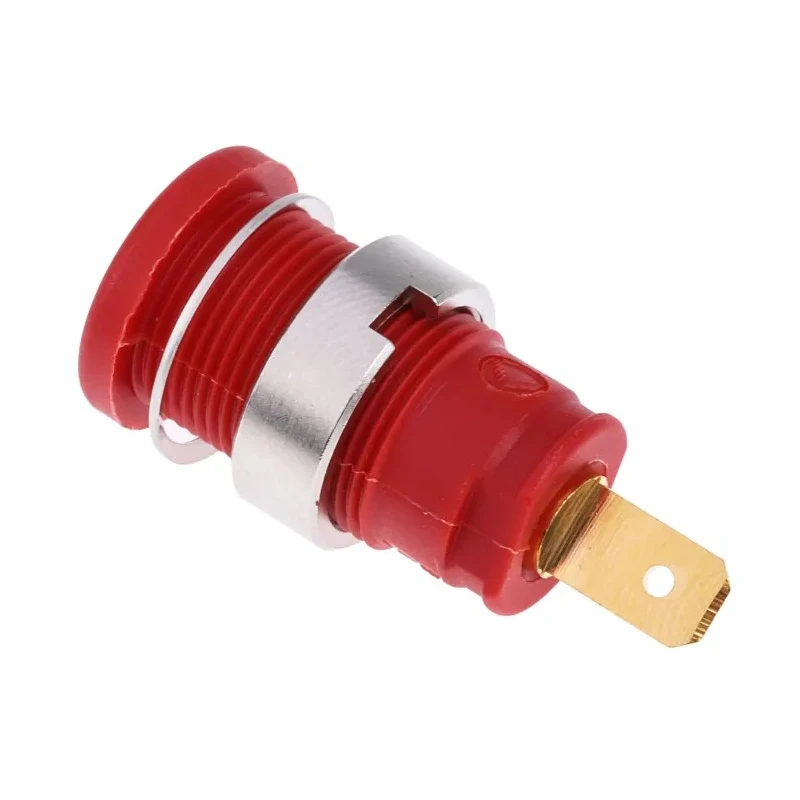 Hirschmann Test & Measurement Red Female Banana Socket 4 mm Connector Tab Termination 1000 V ac/dc 25A Gold 972355101
