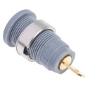 Hirschmann Test & Measurement Grey Female Banana Socket, 4 mm Connector, Tab Termination, 1000 V AC/DC, 25A, Gold 972355106