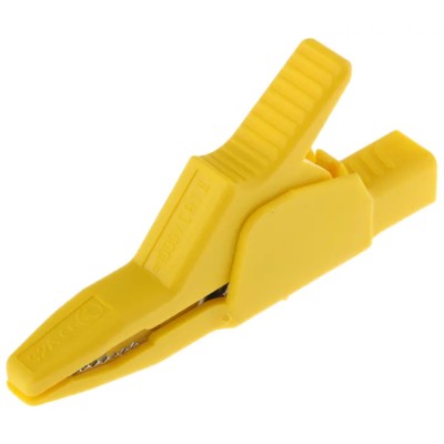 Hirschmann Test & Measurement Yellow Crocodile Clip Brass Contact 32A Insulated 972405103