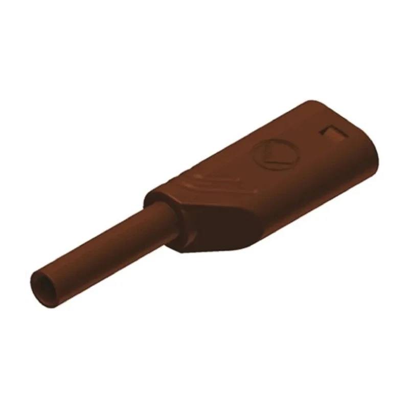 Hirschmann Test & Measurement Brown Male Banana Plug 2 mm Connector Solder Termination 1kV 10A Gold Plating 975090705