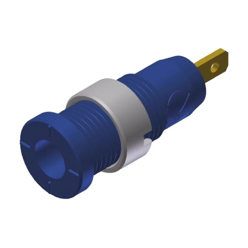 Hirschmann Test & Measurement Blue Female Banana Socket 2 mm Connector Tab Termination 1000 V AC/DC 10A Gold 975455702